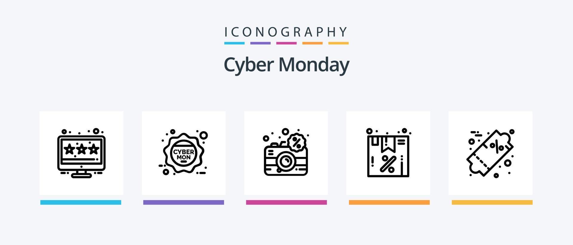 Cyber Monday Line 5 Icon Pack Including plus. shop. price. monday. trolley. Creative Icons Design vector