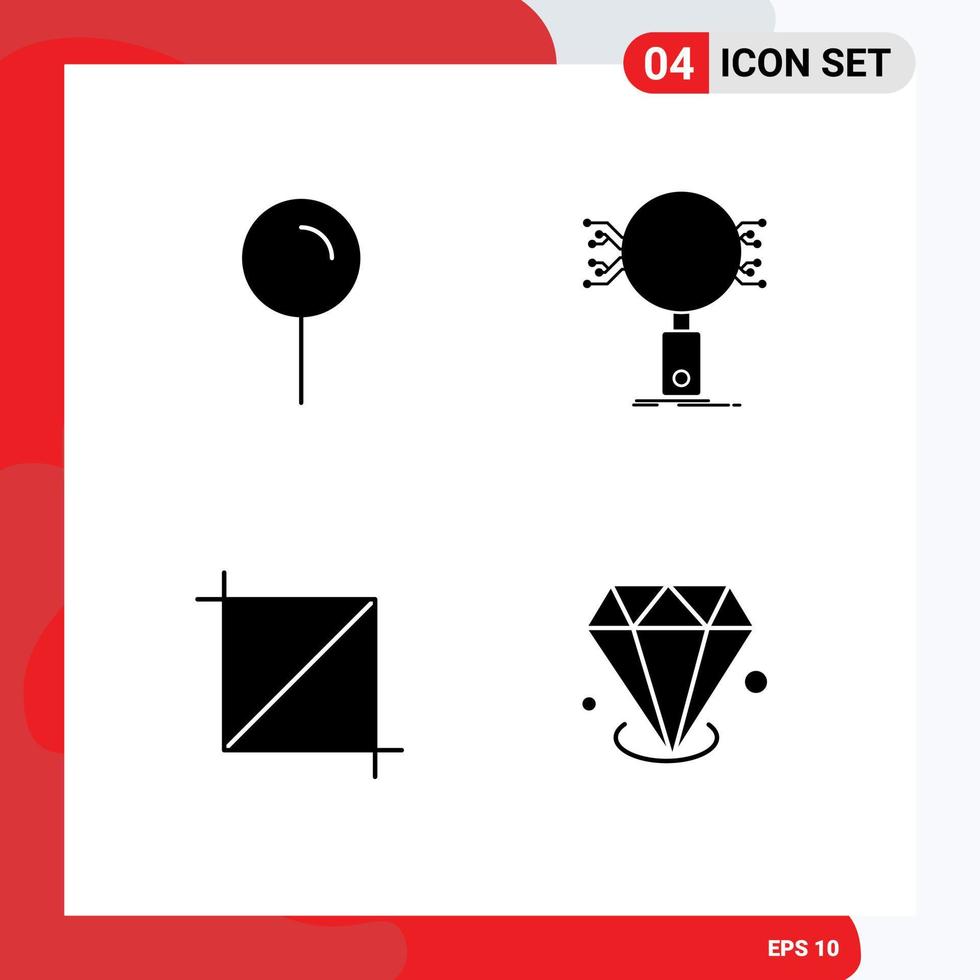 4 Universal Solid Glyphs Set for Web and Mobile Applications location crop pin information diamonf Editable Vector Design Elements