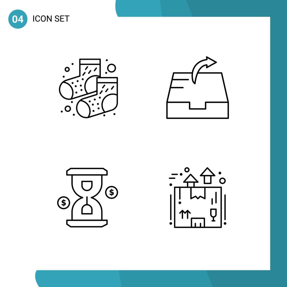 Universal Icon Symbols Group of 4 Modern Filledline Flat Colors of dots investment mail glass delivery Editable Vector Design Elements