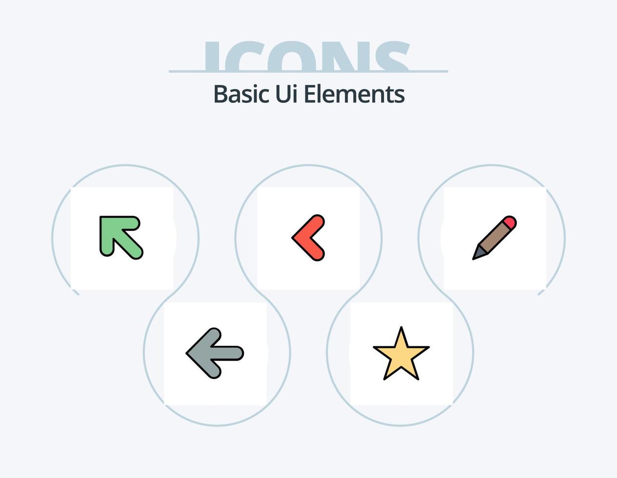 elementos básicos de la interfaz de usuario línea llena de iconos paquete 5 diseño de iconos. bien. cruz. flecha. cerca. borrar vector