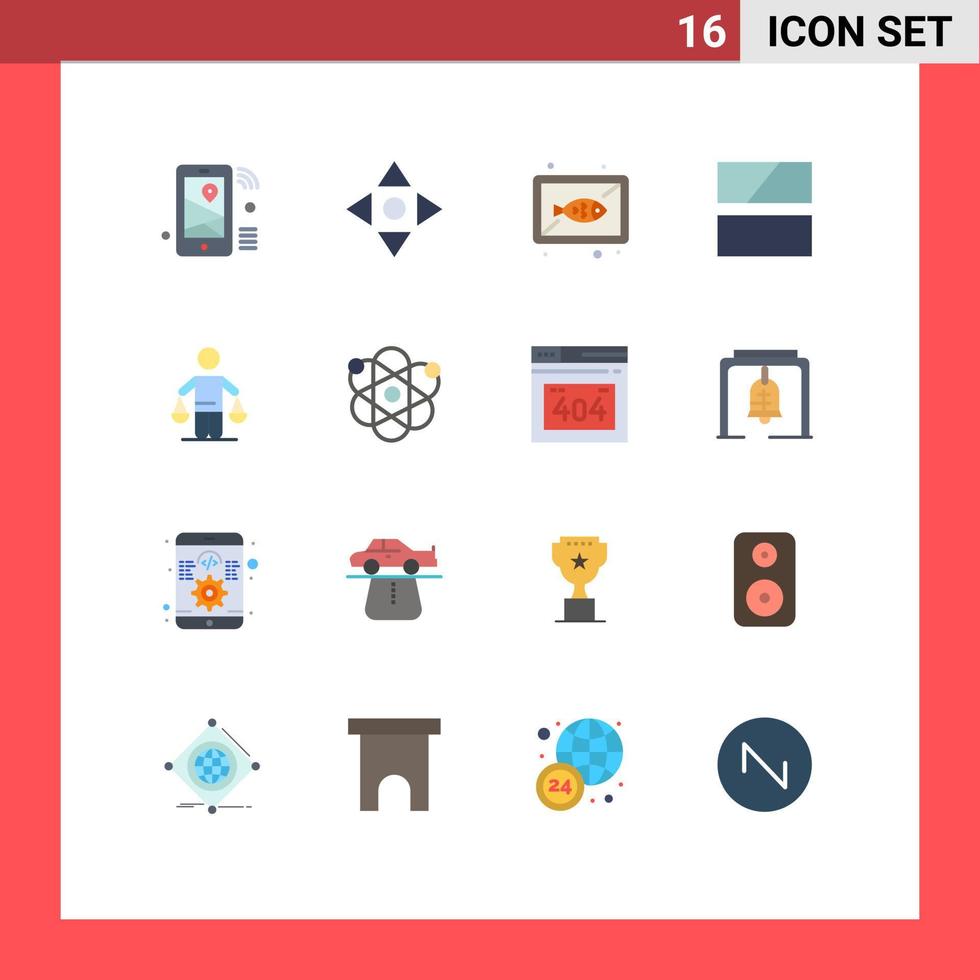 Pictogram Set of 16 Simple Flat Colors of patent image fish frame cook Editable Pack of Creative Vector Design Elements