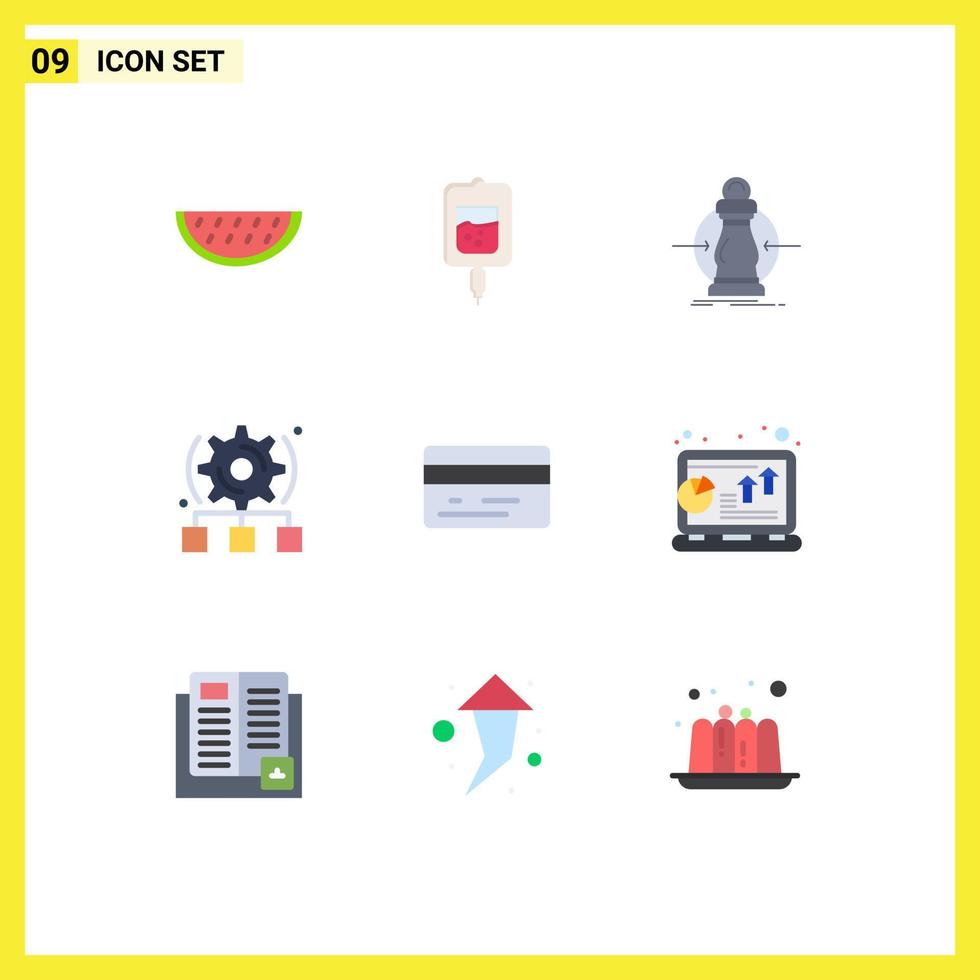 9 Universal Flat Colors Set for Web and Mobile Applications back cogwheel consumption configure reduce Editable Vector Design Elements