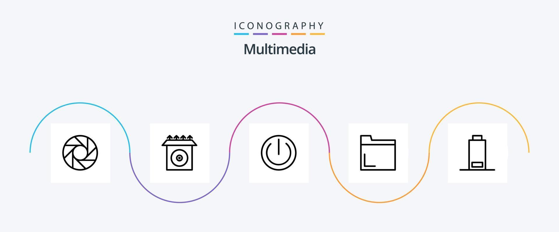 Multimedia Line 5 Icon Pack Including . file. multimedia vector