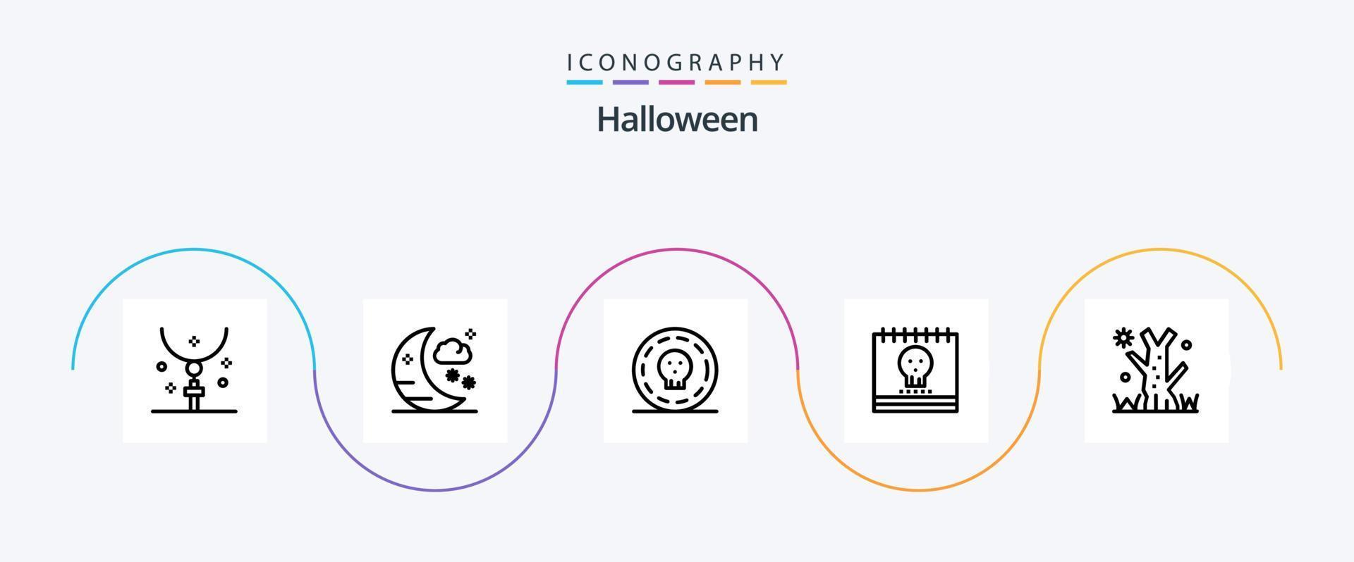 Halloween Line 5 Icon Pack Including halloween. holiday. coin. halloween. calendar vector