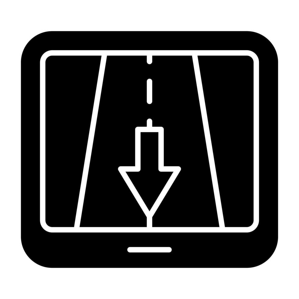 An icon design of downward arrow vector