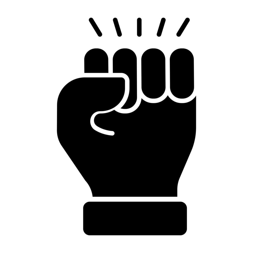 Solid design icon of fist vector