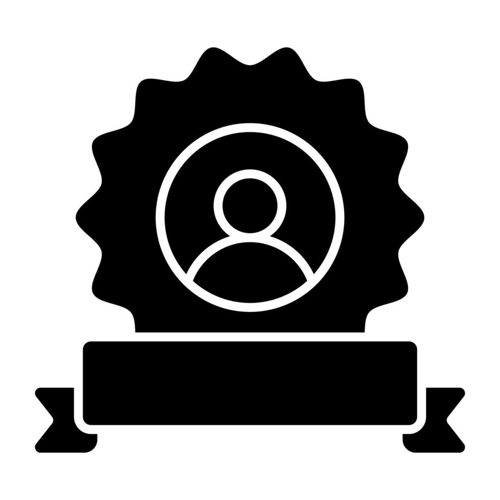 Glyph design icon of achievement label vector