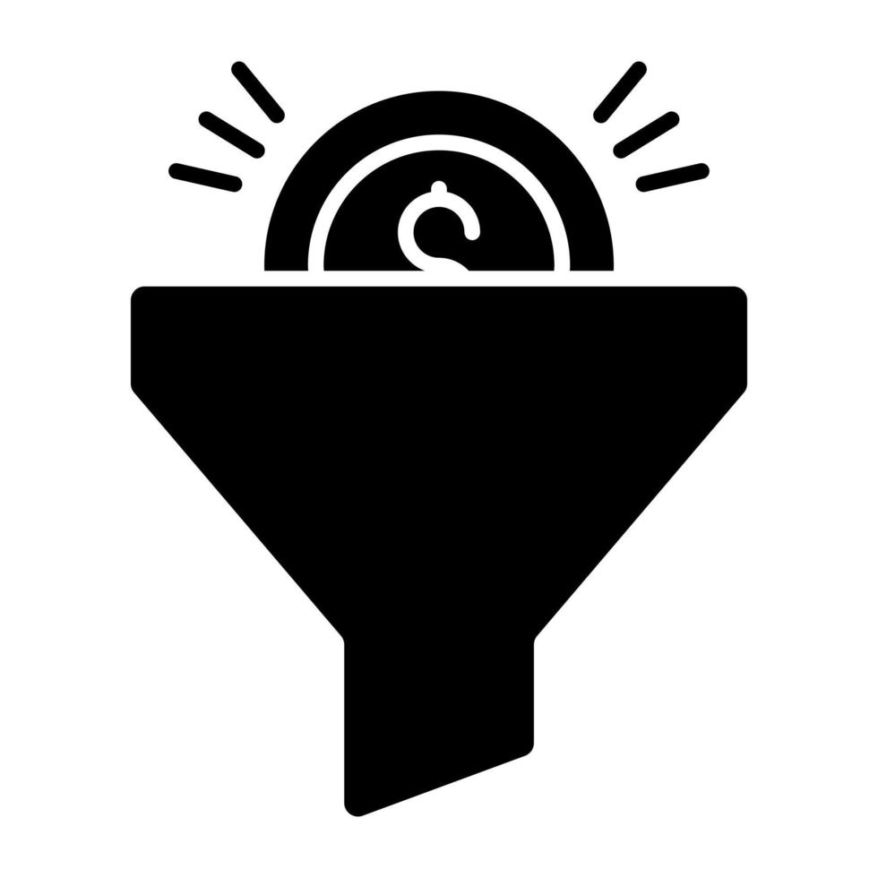 Conceptual solid design icon of sales funnel vector