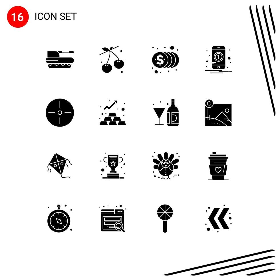 paquete de iconos de vector de stock de 16 signos y símbolos de línea para dispositivos elementos de diseño de vector editables de dinero de número de resorte