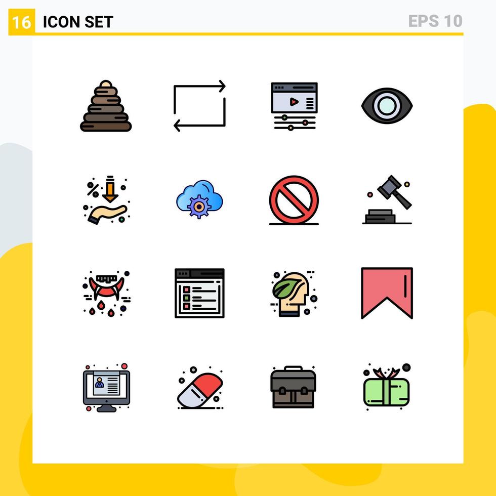 16 Creative Icons Modern Signs and Symbols of cloud hand video sales arrows Editable Creative Vector Design Elements