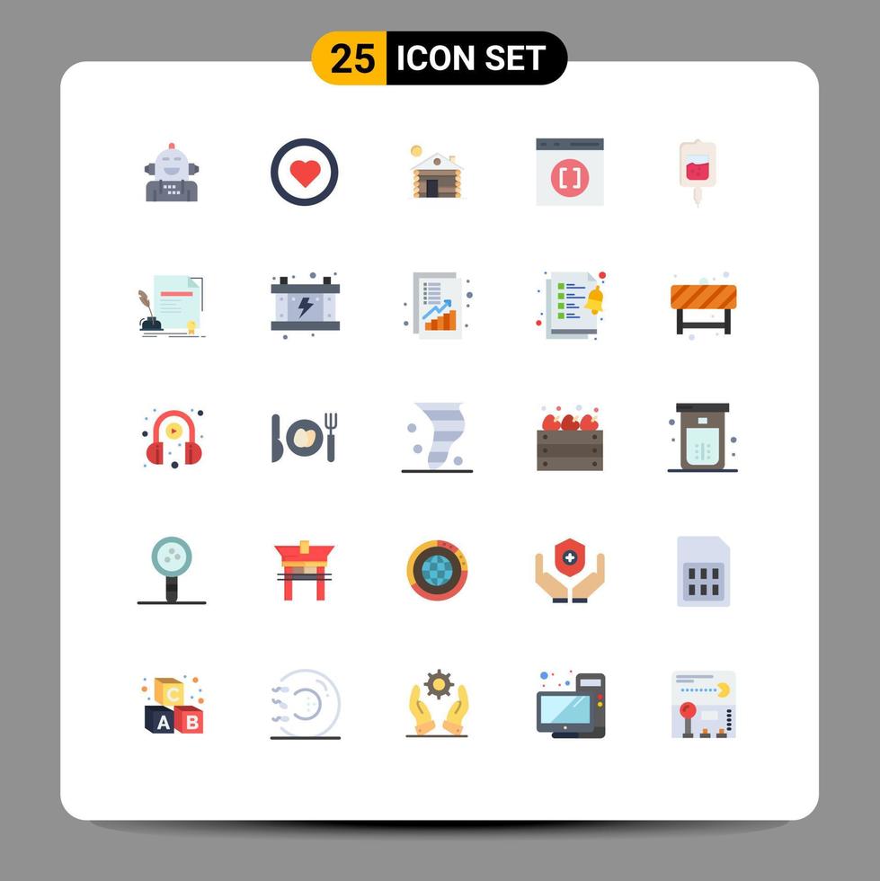 25 Creative Icons Modern Signs and Symbols of blood develop user coding home Editable Vector Design Elements
