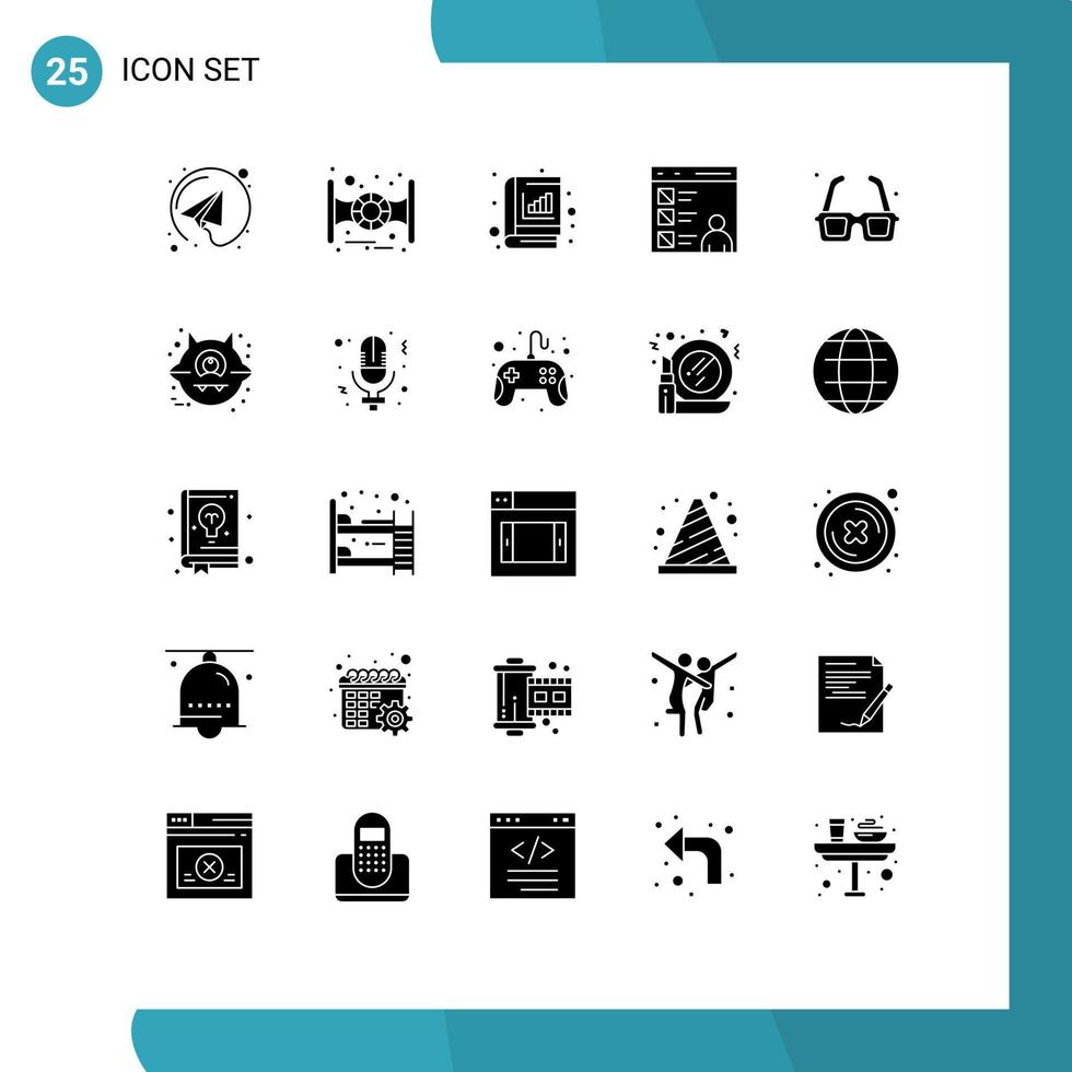 Stock Vector Icon Pack of 25 Line Signs and Symbols for fountain development book develop browser Editable Vector Design Elements