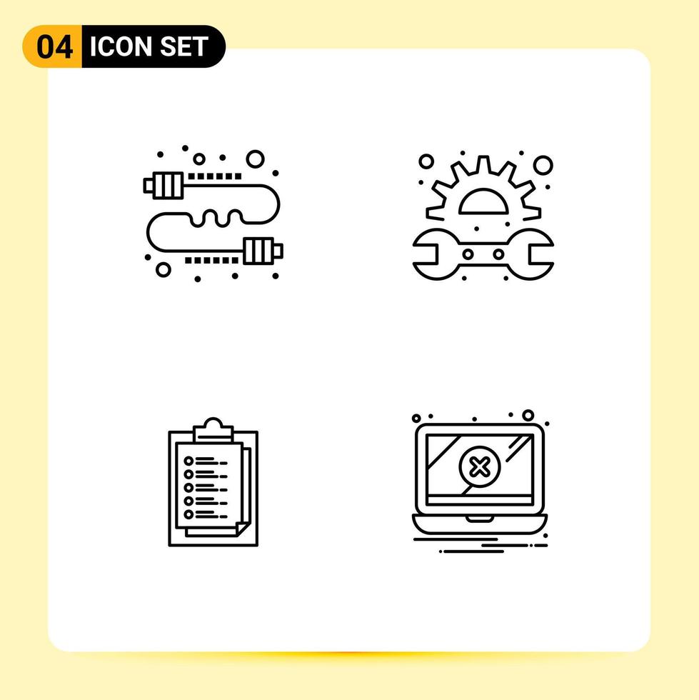 4 Creative Icons Modern Signs and Symbols of buzz notepad gossip mechanic result Editable Vector Design Elements