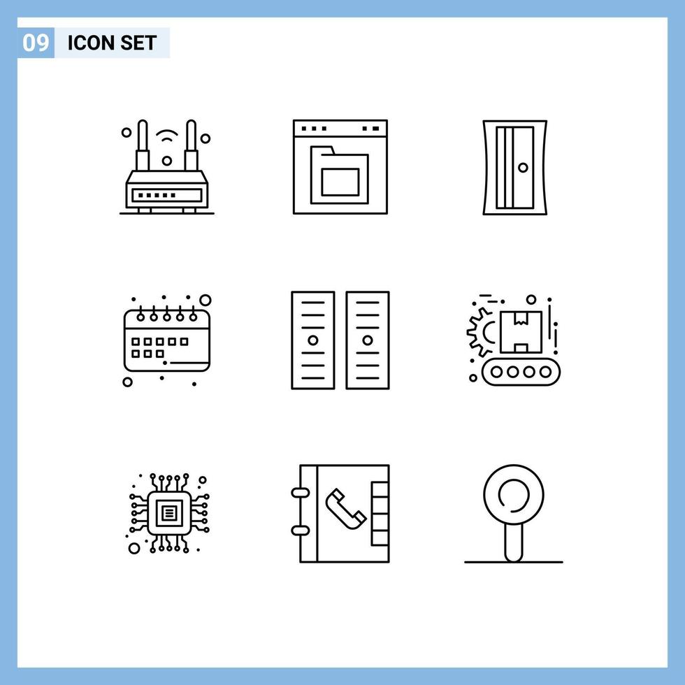 9 Creative Icons Modern Signs and Symbols of study schedule folder learning tool Editable Vector Design Elements