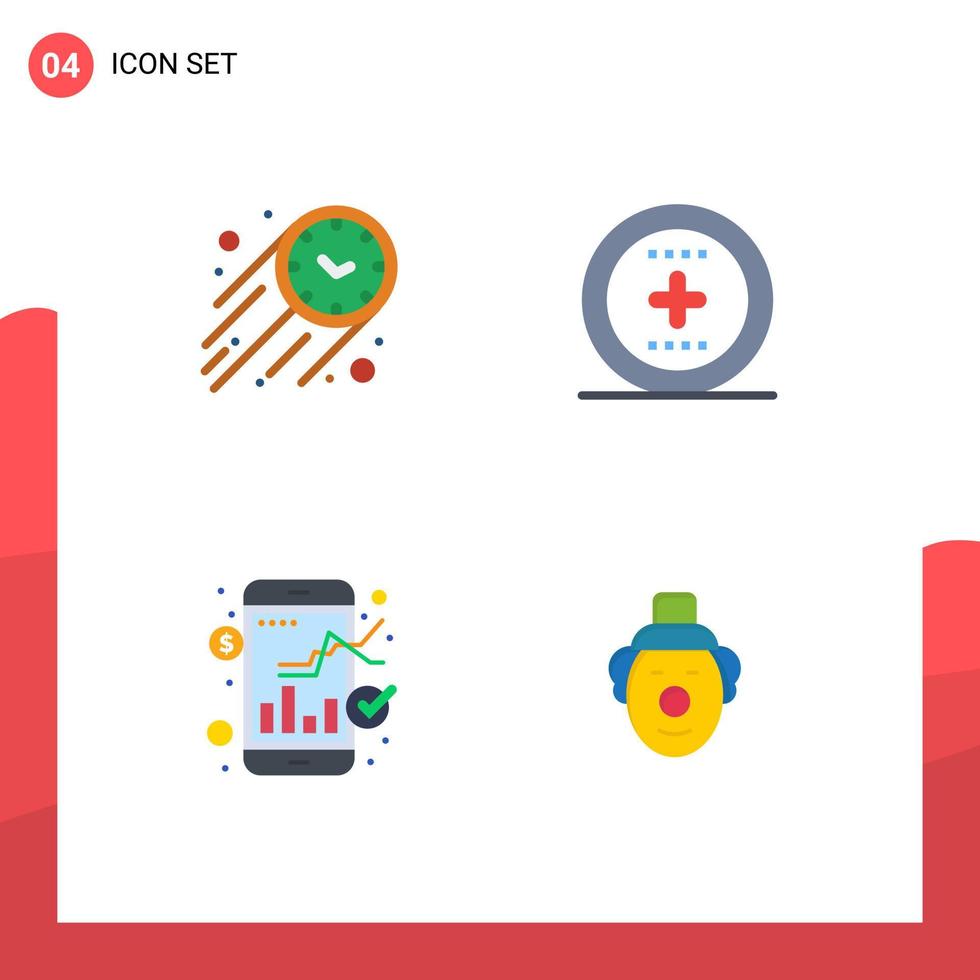 4 User Interface Flat Icon Pack of modern Signs and Symbols of fast market time ui online trade Editable Vector Design Elements
