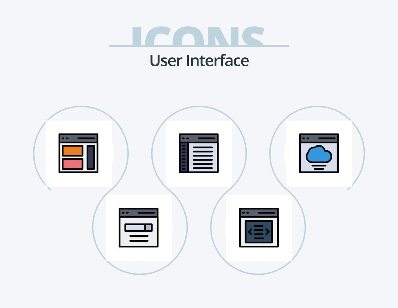 User Interface Line Filled Icon Pack 5 Icon Design. interface. cloud. user. user. communication vector