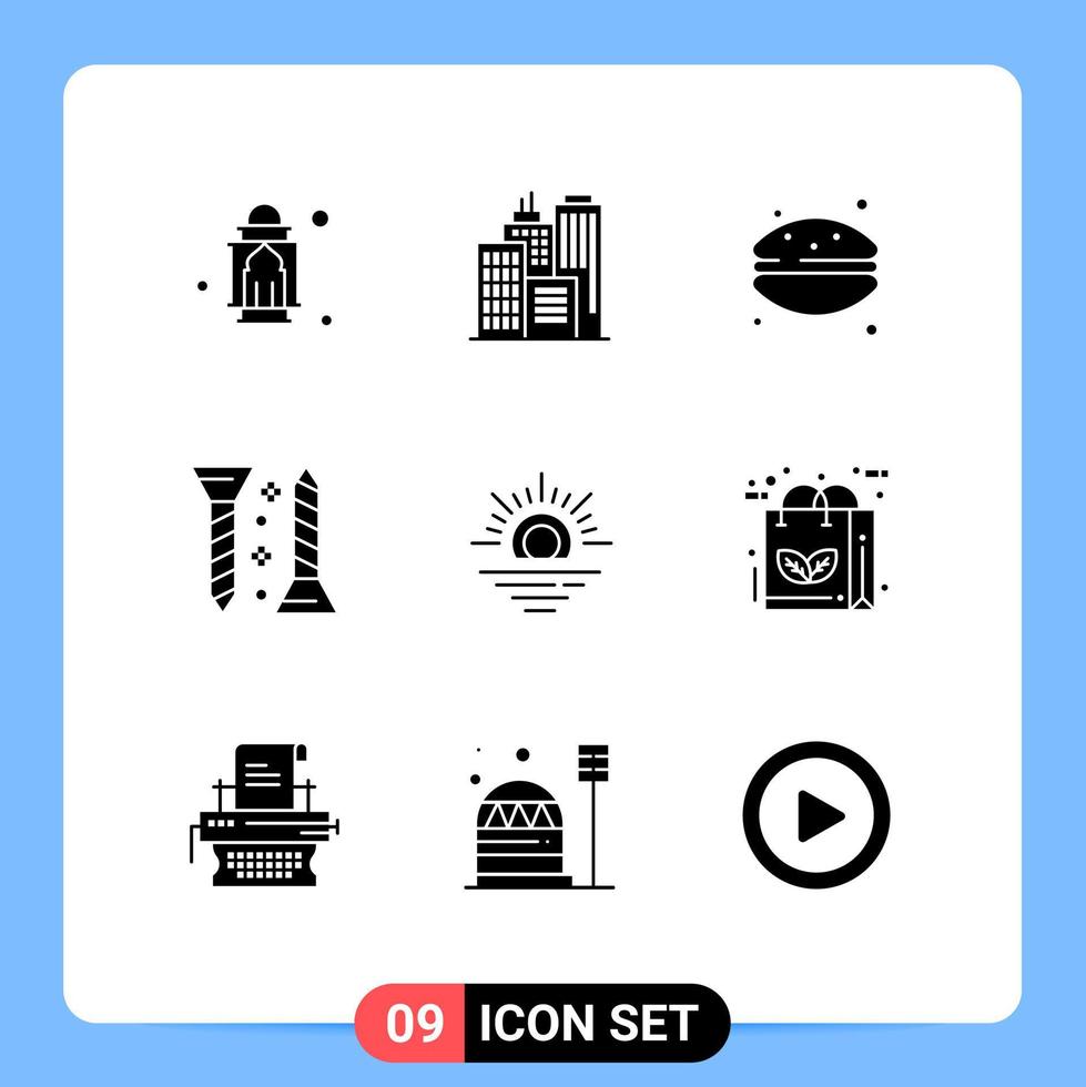 9 User Interface Solid Glyph Pack of modern Signs and Symbols of warm self tapping cake self fastening construction Editable Vector Design Elements