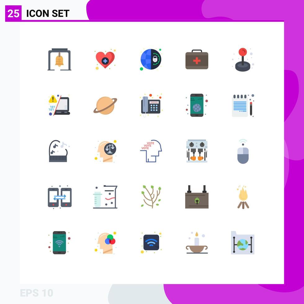 Stock Vector Icon Pack of 25 Line Signs and Symbols for game joystick global care bag Editable Vector Design Elements