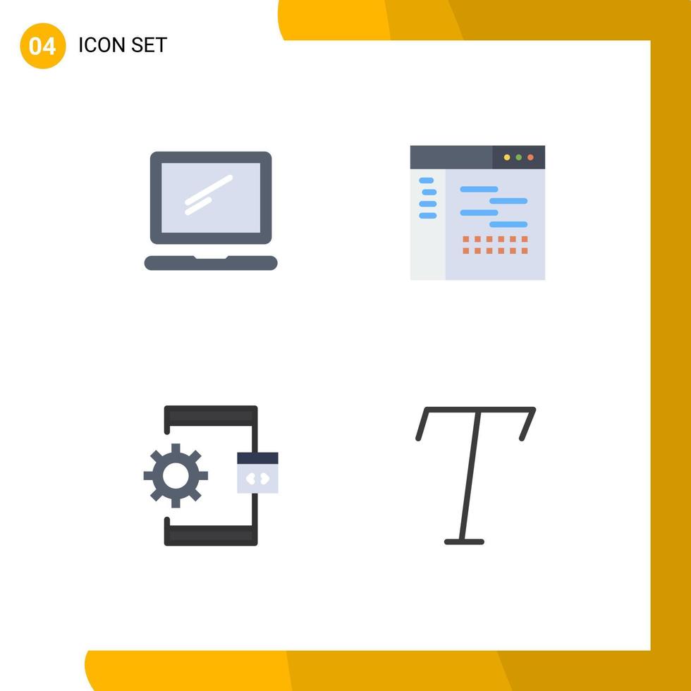 4 iconos planos universales firman símbolos de fuente de computadora diseño imac codificación elementos de diseño vectorial editables vector