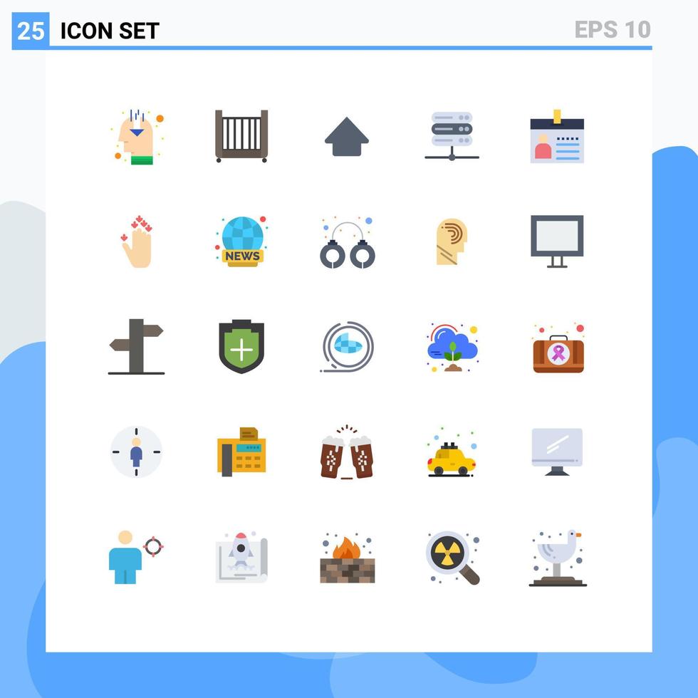grupo de 25 colores planos modernos establecidos para elementos de diseño vectorial editables de red de insignia de flecha de tarjeta de identificación vector
