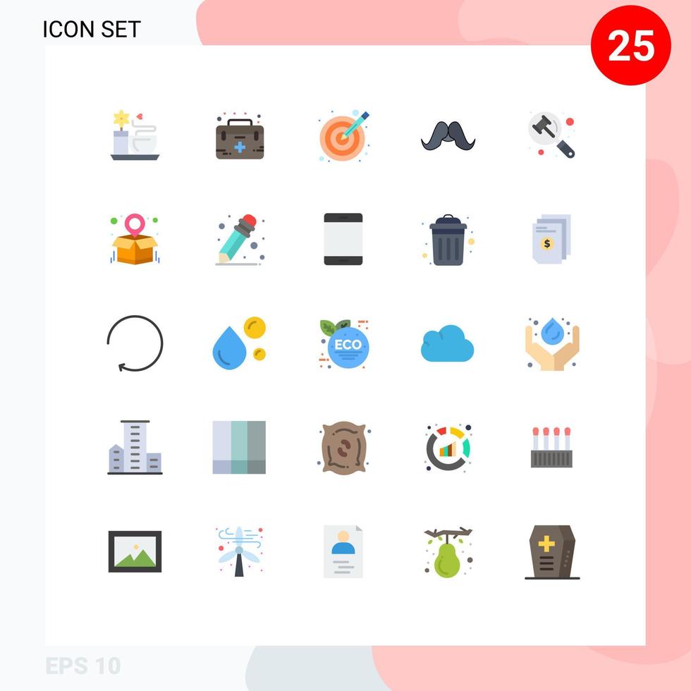 25 Creative Icons Modern Signs and Symbols of justice male design movember moustache Editable Vector Design Elements