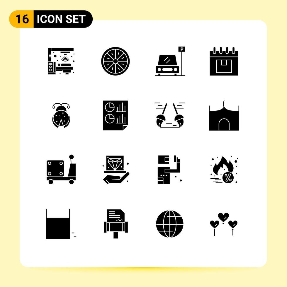 Stock Vector Icon Pack of 16 Line Signs and Symbols for product management slice delivery area Editable Vector Design Elements