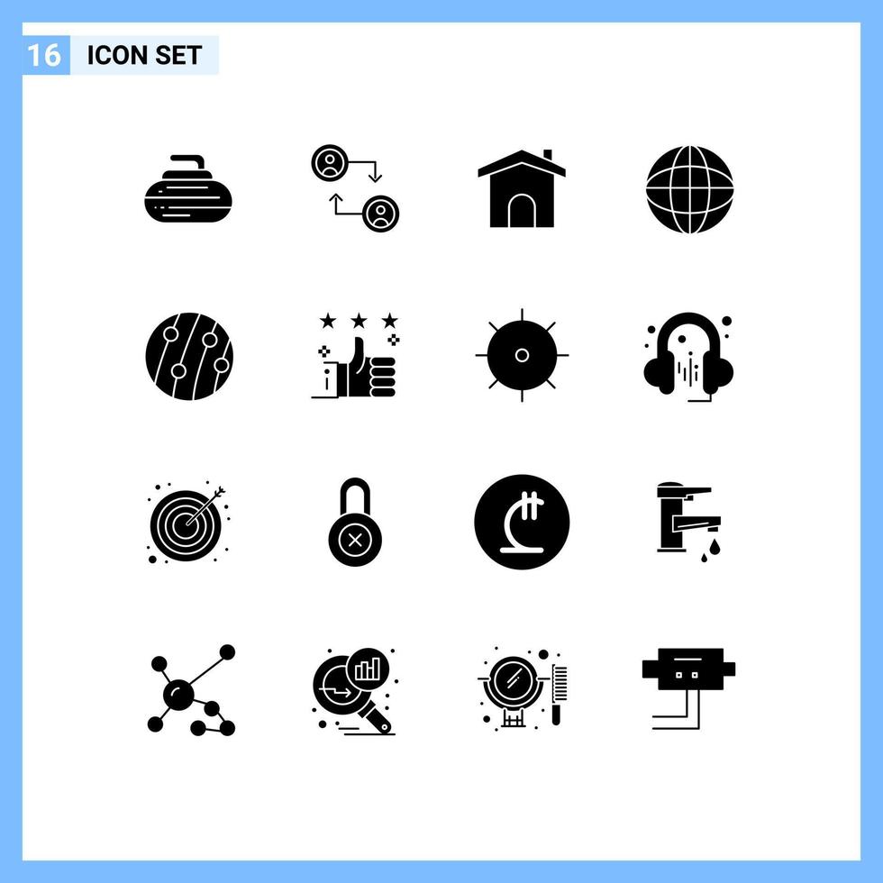 16 Creative Icons Modern Signs and Symbols of scalp dandruff dandruff construction world location Editable Vector Design Elements