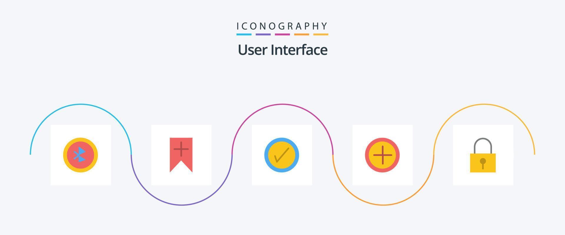 interfaz de usuario plana 5 paquete de iconos que incluye . bloqueo de contraseña. interfaz. contraseña. usuario vector