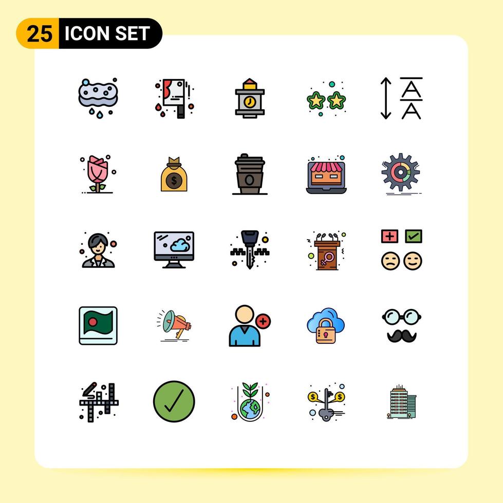 paquete de iconos de vector de stock de 25 signos y símbolos de línea para elementos de diseño de vector editables de mardi gras de fuente de tiempo de liderazgo floral