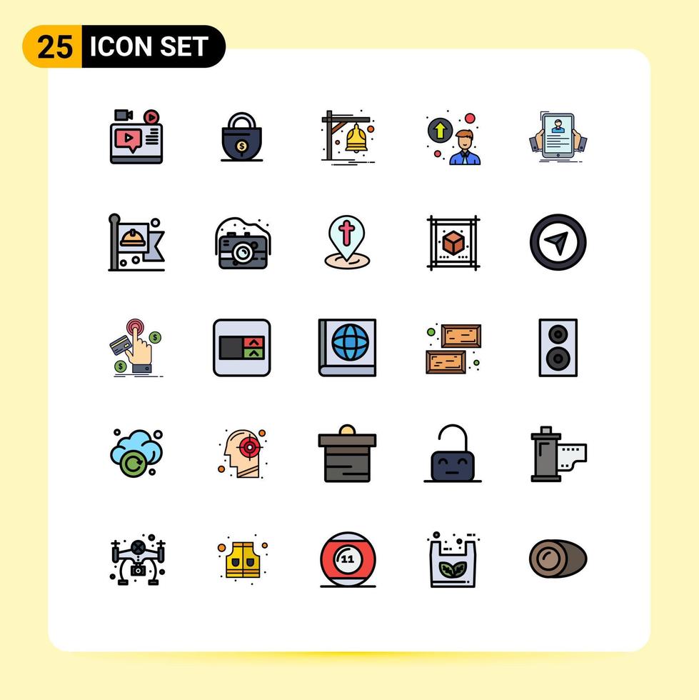 Stock Vector Icon Pack of 25 Line Signs and Symbols for employee promotion concept lock professional growth train Editable Vector Design Elements