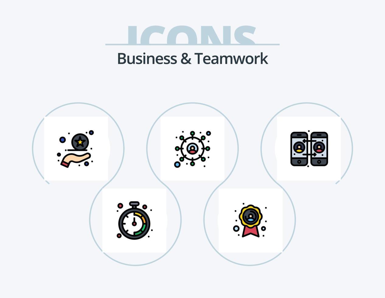 Business And Teamwork Line Filled Icon Pack 5 Icon Design. graph. chart. mobile. calendar. concept vector