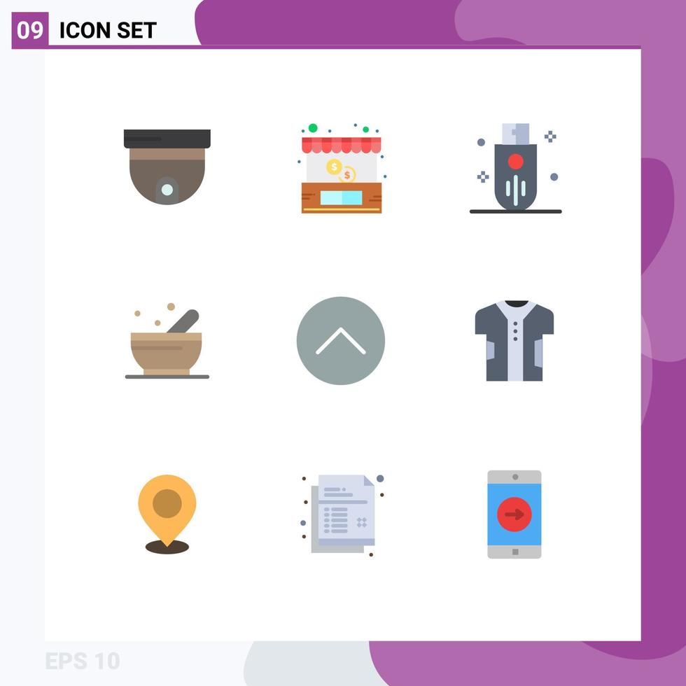 9 Universal Flat Colors Set for Web and Mobile Applications media science devices soup storage Editable Vector Design Elements