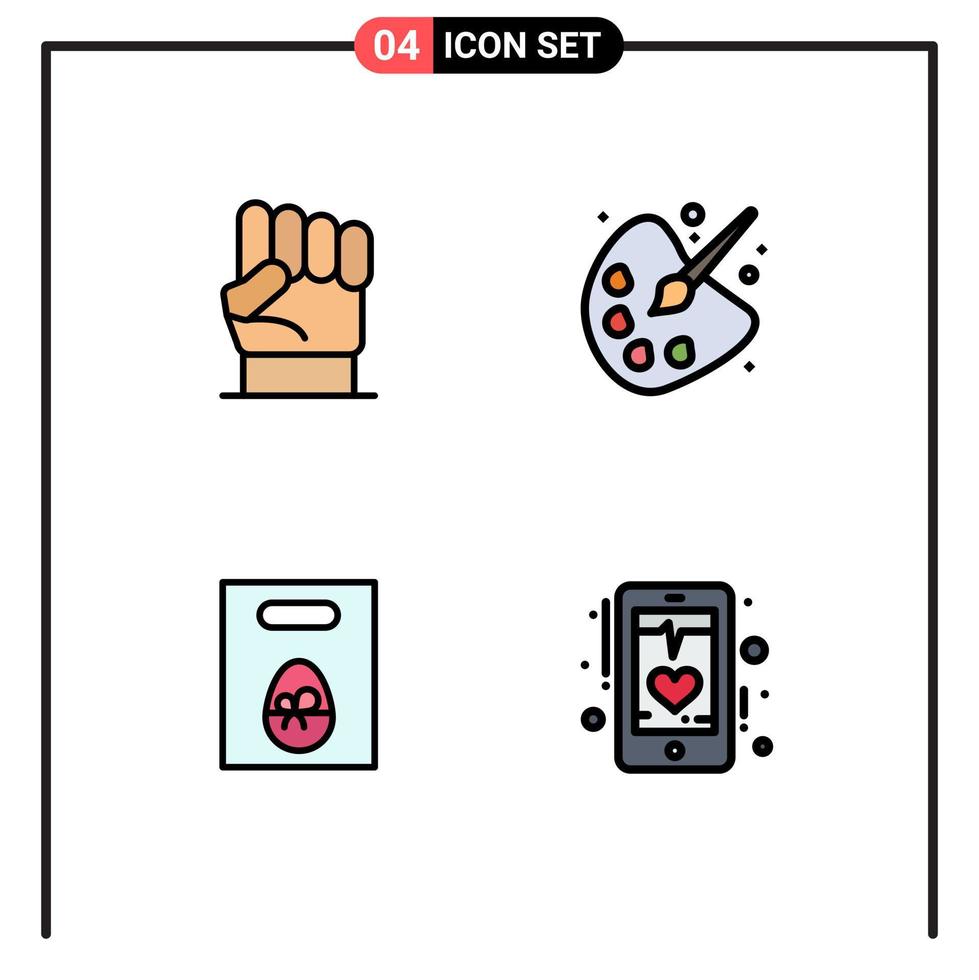 4 Creative Icons Modern Signs and Symbols of freedom weight power drawing gift Editable Vector Design Elements