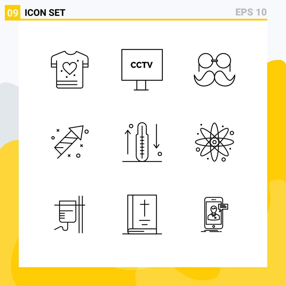 9 Outline concept for Websites Mobile and Apps disease easter moustache fire men Editable Vector Design Elements