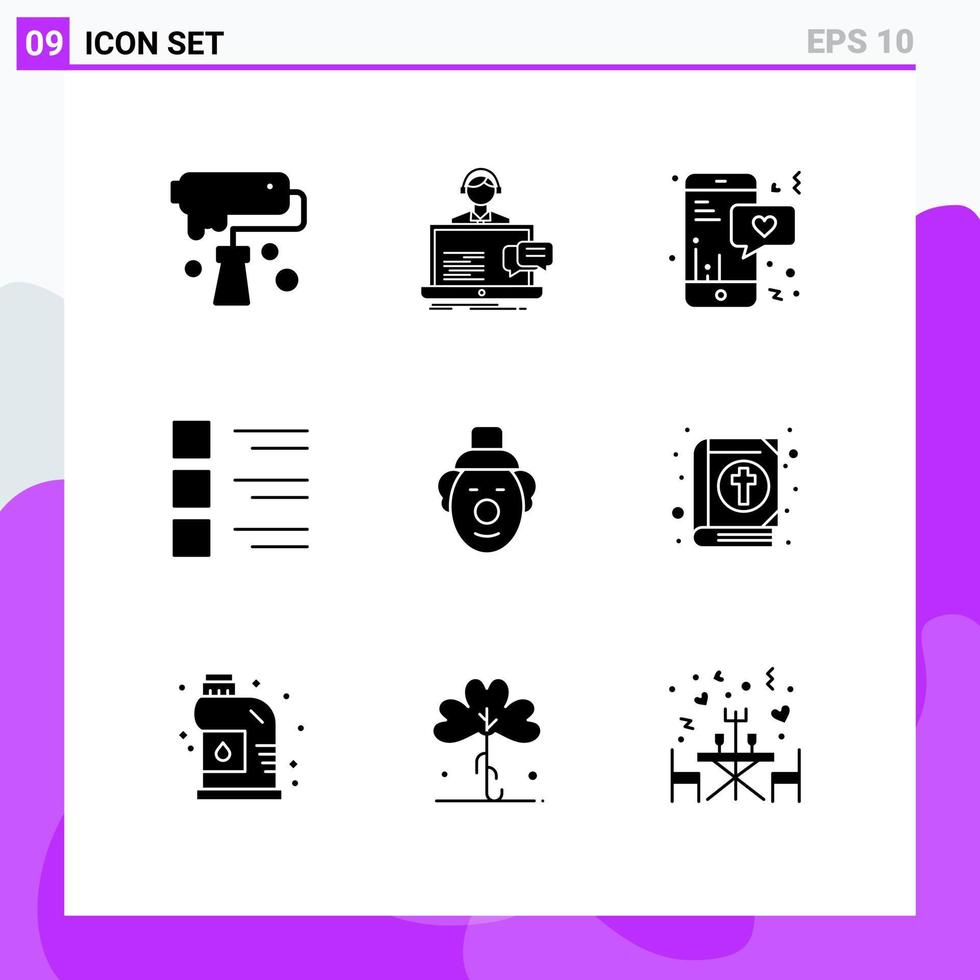 9 Creative Icons Modern Signs and Symbols of menu details service checklist chat Editable Vector Design Elements