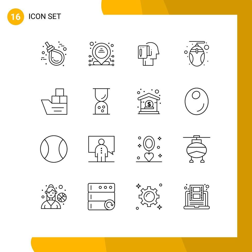 16 contornos vectoriales temáticos y símbolos editables del ratón de caja comienzan elementos de diseño vectorial editables de inicio de hardware vector