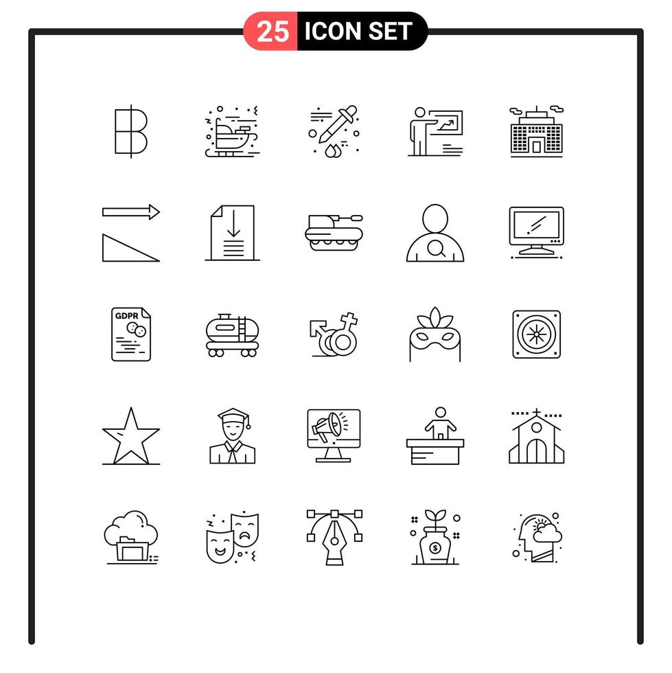 Group of 25 Modern Lines Set for business man color business solution Editable Vector Design Elements