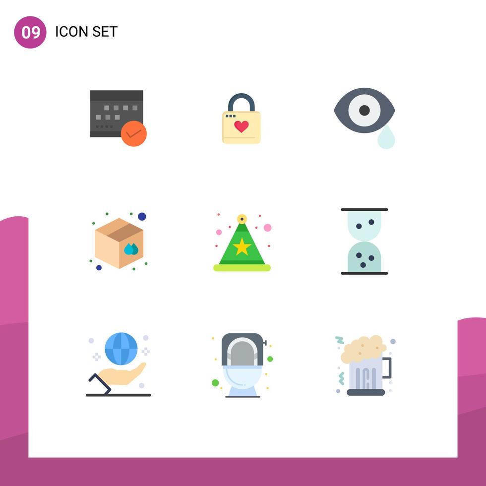 Stock Vector Icon Pack of 9 Line Signs and Symbols for box science locker lab biology Editable Vector Design Elements