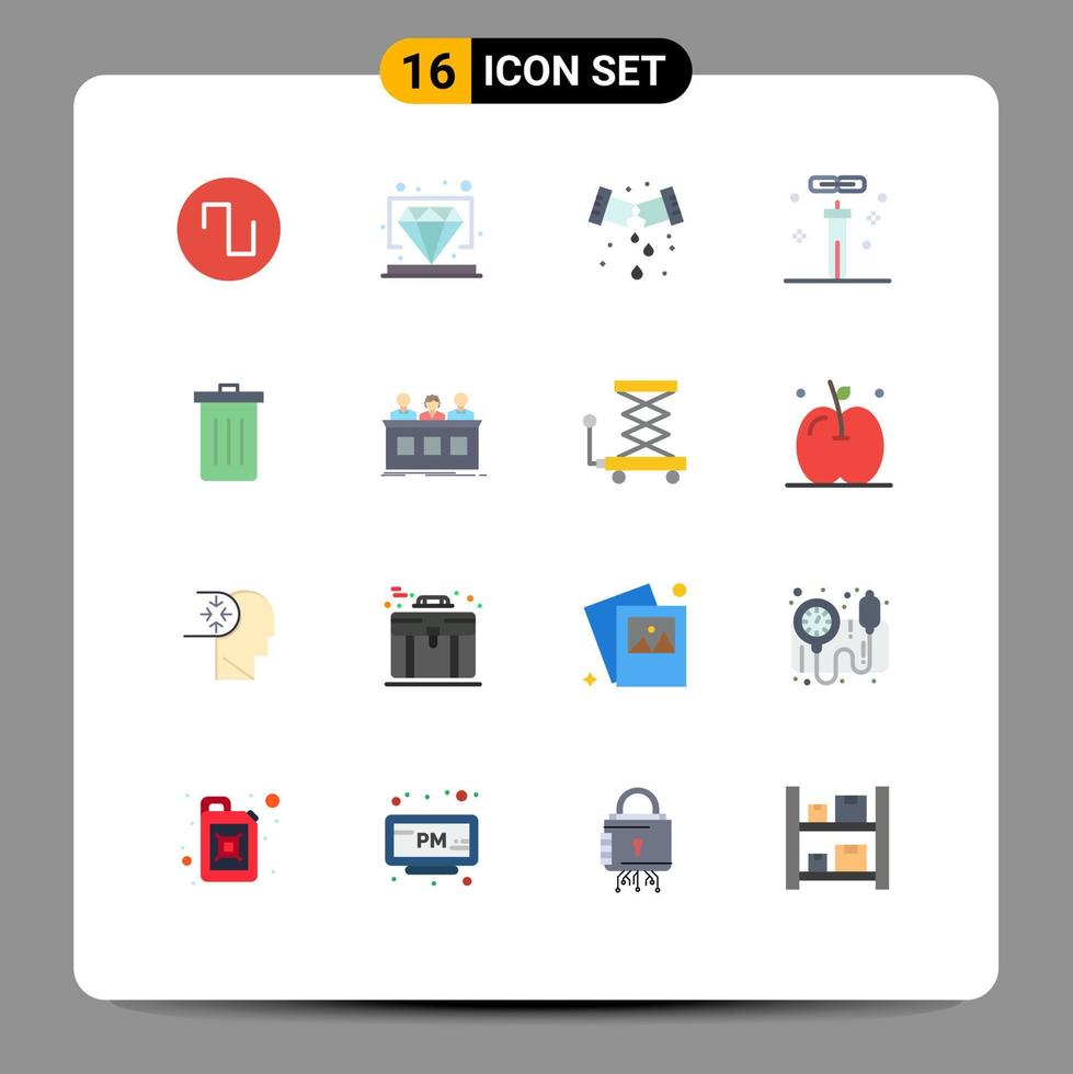 16 Thematic Vector Flat Colors and Editable Symbols of been science mechanical laboratory chemistry Editable Pack of Creative Vector Design Elements