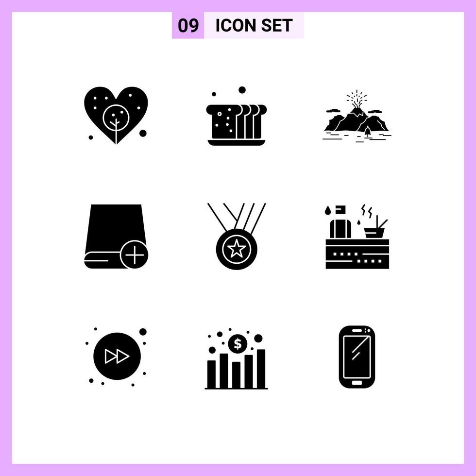 9 Thematic Vector Solid Glyphs and Editable Symbols of gadget devices nature computers blast Editable Vector Design Elements