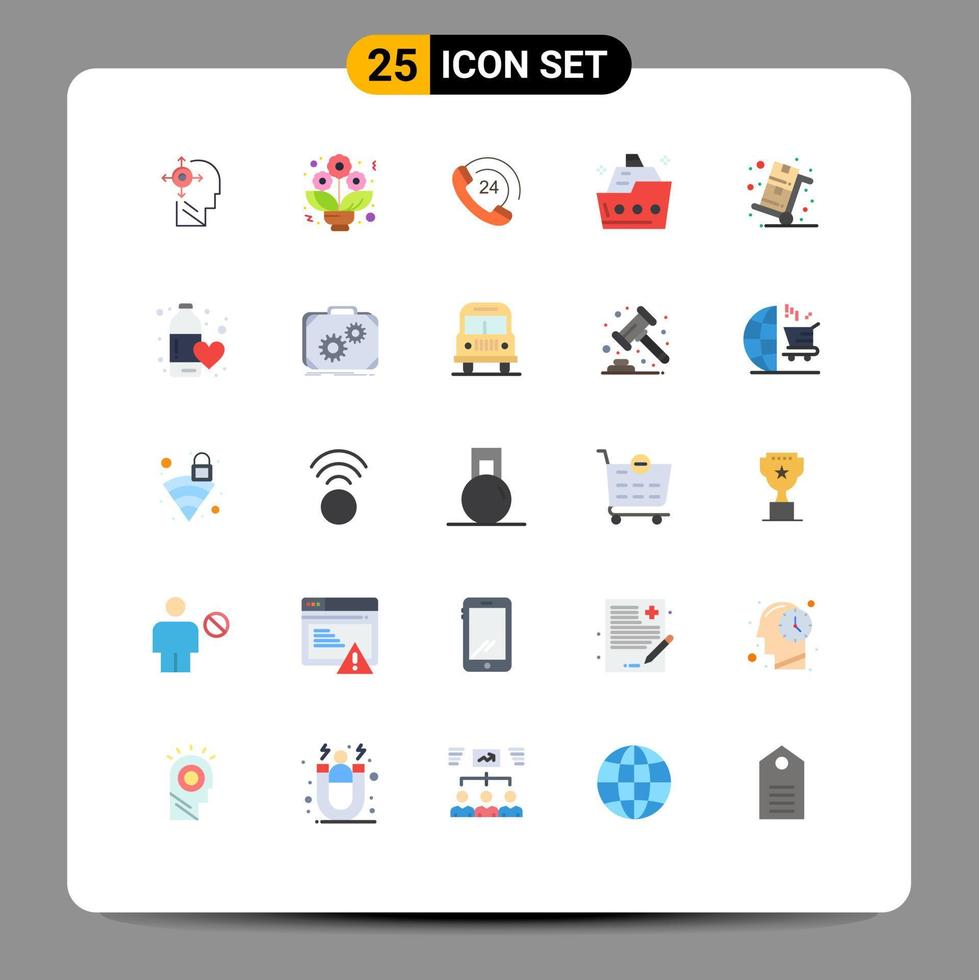 Universal Icon Symbols Group of 25 Modern Flat Colors of sale summer communication ship ocean Editable Vector Design Elements