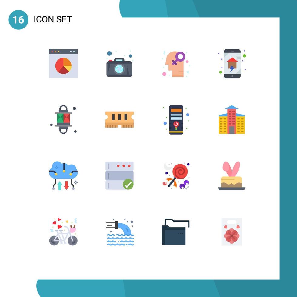 16 Creative Icons Modern Signs and Symbols of light smart house gender home wifi home automation Editable Pack of Creative Vector Design Elements