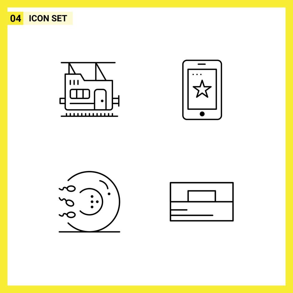 4 Universal Filledline Flat Colors Set for Web and Mobile Applications bullet form mobile ireland medicine Editable Vector Design Elements