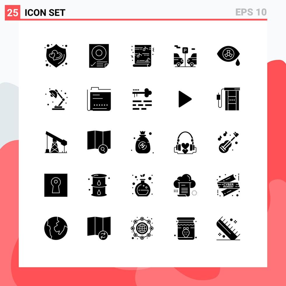 conjunto de 25 iconos de interfaz de usuario modernos símbolos signos para mutación zombi coche de estacionamiento de navidad elementos de diseño vectorial editables vector