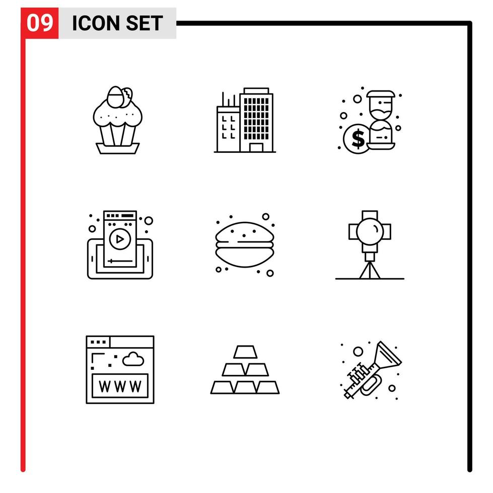 9 Creative Icons Modern Signs and Symbols of dessert cell real phone web page Editable Vector Design Elements