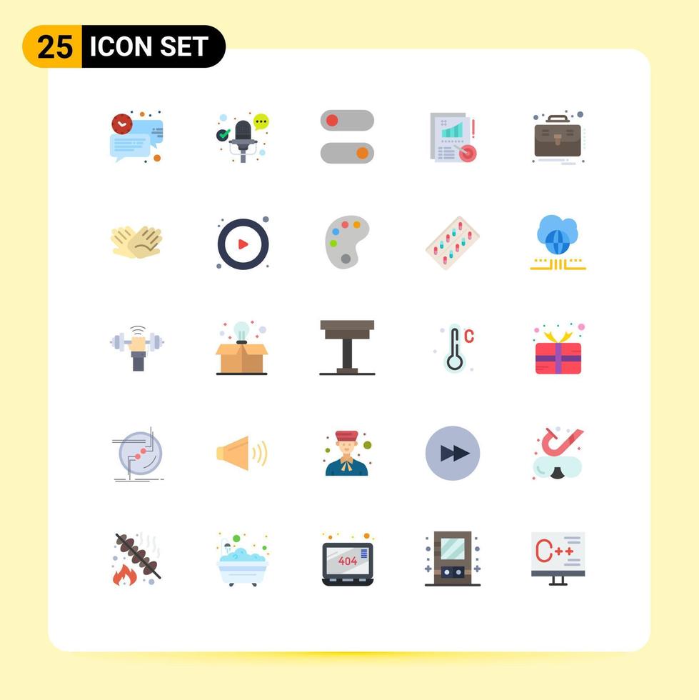 Pack of 25 Modern Flat Colors Signs and Symbols for Web Print Media such as case business control design metrics Editable Vector Design Elements