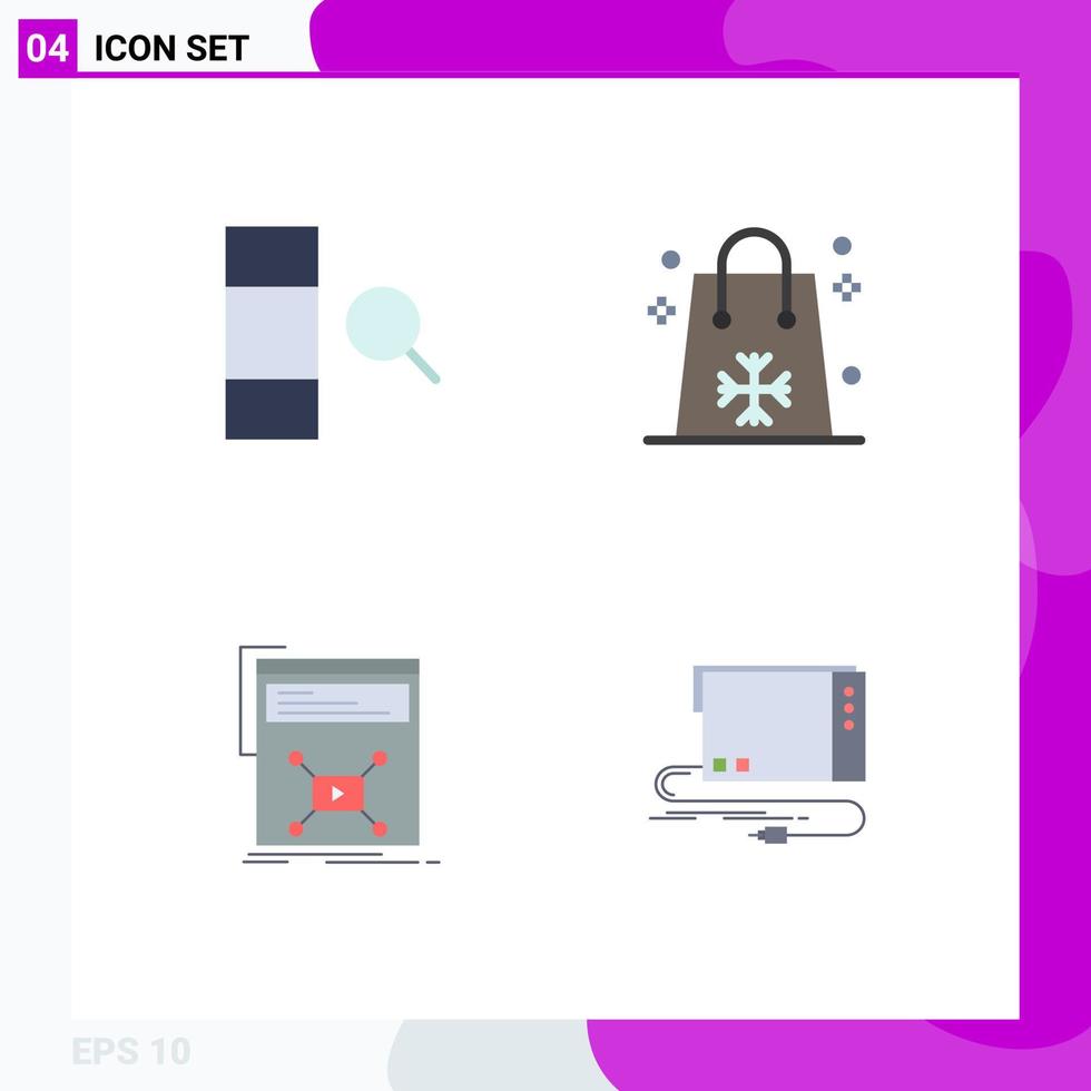 4 Thematic Vector Flat Icons and Editable Symbols of column page christmas holidays web Editable Vector Design Elements