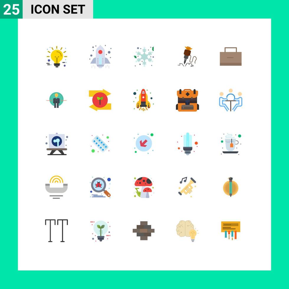 Set of 25 Modern UI Icons Symbols Signs for education tool flake repair building Editable Vector Design Elements