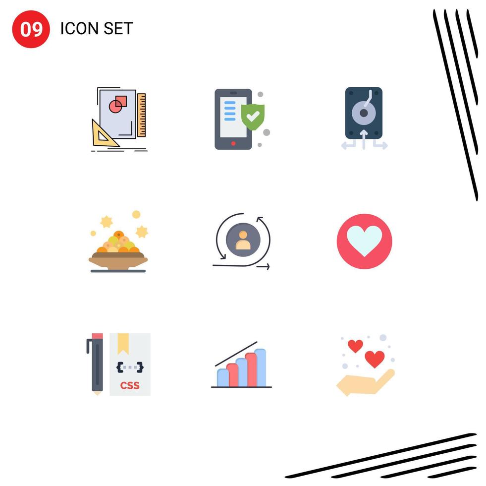 9 Creative Icons Modern Signs and Symbols of ramadan sweet shield dessert server Editable Vector Design Elements