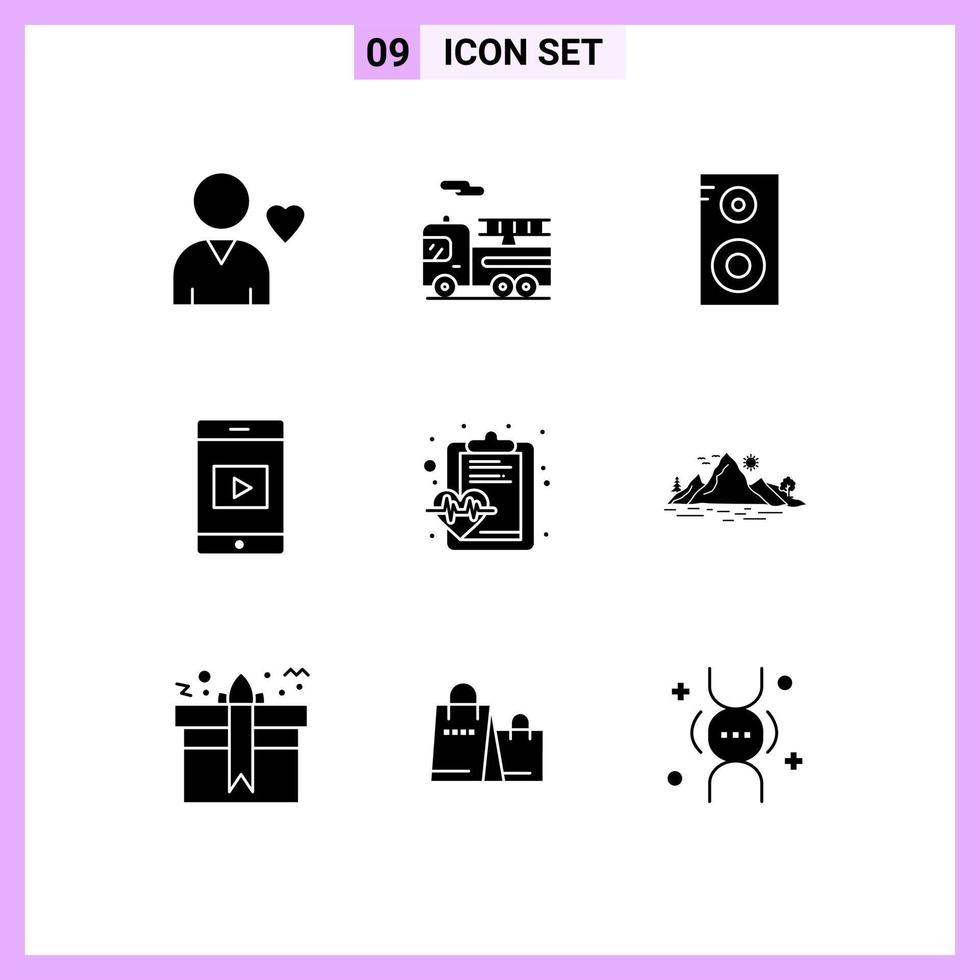 conjunto de 9 iconos modernos de la interfaz de usuario signos de símbolos para los elementos de diseño vectorial editables de control sanitario de la escuela de medicina de la colina vector